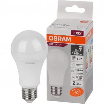 Лампа светодиодная LEDVANCE LED 15 Вт E27 4000К 1200Лм груша 220 В (замена 125Вт) OSRAM