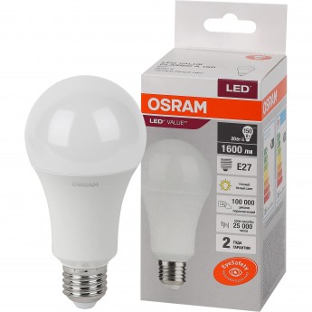 Лампа светодиодная LEDVANCE LED 20 Вт E27 3000К 1600Лм груша 220 В (замена 150Вт) OSRAM