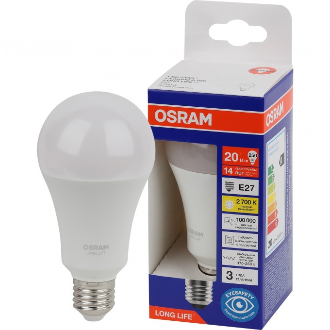 Лампа светодиодная LEDVANCE LED 20Вт Е27 2700К 2452Лм груша 220В (замена 250Вт) OSRAM 4099854185427