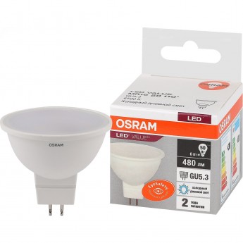 Лампа светодиодная LEDVANCE LED 6 Вт GU5.3 6500К 480Лм спот 220 В (замена 50Вт) OSRAM